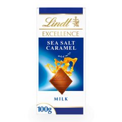   Lindt Excellence tejcsokoládé tengeri sóval és karamell darabokkal 100g